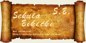 Sekula Bikicki vizit kartica